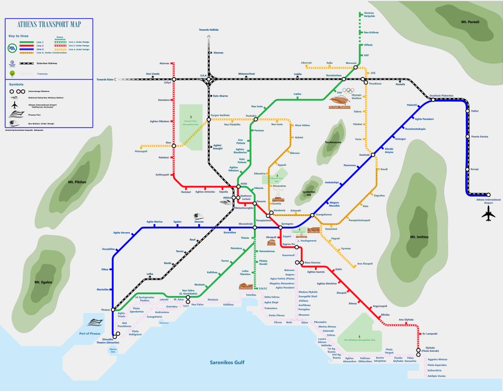 athens metro map jan23